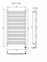 ЛДП (г3)-120/60/67 без полочки электрический Полотенцесушители «Ника»