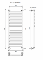 ЛДП (г2)-120/40/46 без полочки водяной Полотенцесушители «Ника»
