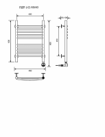 ЛДП (г2)-60/40/47 без полочки электрический Полотенцесушители «Ника»
