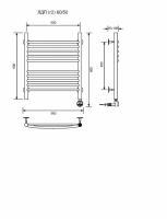 ЛДП (г2)-60/50/57 без полочки электрический Полотенцесушители «Ника»