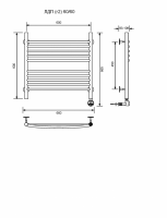 ЛДП (г2)-60/60/67 без полочки электрический Полотенцесушители «Ника»