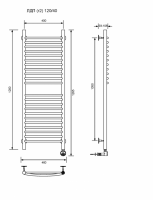 ЛДП (г2)-120/40/47 без полочки электрический Полотенцесушители «Ника»
