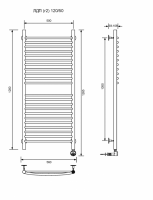ЛДП (г2)-120/50/57 без полочки электрический Полотенцесушители «Ника»