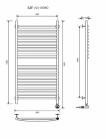 ЛДП (г2)-120/60/47 без полочки электрический Полотенцесушители «Ника»