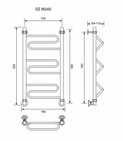 ЛZ-80/40/46 без полочки водяной Полотенцесушители «Ника»