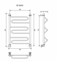 ЛZ-80/50/56 без полочки водяной Полотенцесушители «Ника»
