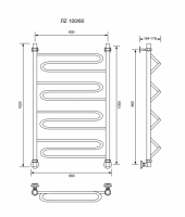 ЛZ-100/60/66 без полочки водяной Полотенцесушители «Ника»