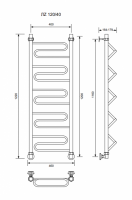 ЛZ-120/40/46 без полочки водяной Полотенцесушители «Ника»