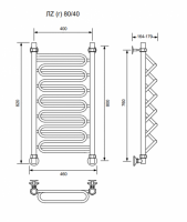 ЛZ (г)-80/40/46 без полочки водяной Полотенцесушители «Ника»