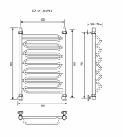ЛZ (г)-80/50/56 без полочки водяной Полотенцесушители «Ника»