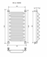 ЛZ (г)-100/50/56 без полочки водяной Полотенцесушители «Ника»