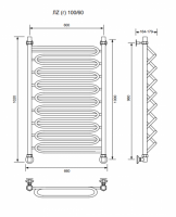 ЛZ (г)-100/60/66 без полочки водяной Полотенцесушители «Ника»