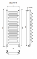 ЛZ (г)-120/40/46 без полочки водяной Полотенцесушители «Ника»