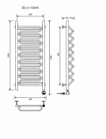 ЛZ (г)-100/40/47 без полочки электрический Полотенцесушители «Ника»