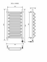 ЛZ (г)-100/50/57 без полочки электрический Полотенцесушители «Ника»