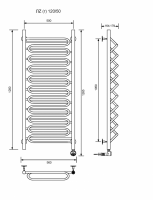 ЛZ (г)-120/50/57 без полочки электрический Полотенцесушители «Ника»
