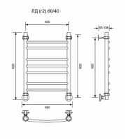 ЛД (г2)-60/40/46 без полочки водяной Полотенцесушители «Ника»