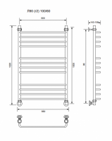 Л90 (г2)-100/60/66 без полочки водяной Полотенцесушители «Ника»