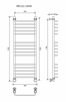 Л90 (г2)-120/40/46 без полочки водяной Полотенцесушители «Ника»