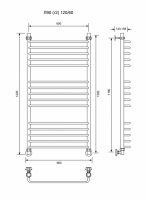 Л90 (г2)-120/60/66 без полочки водяной Полотенцесушители «Ника»