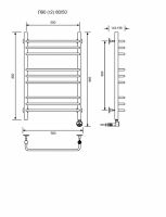 Л90 (г2)-80/50/57 без полочки электрический Полотенцесушители «Ника»