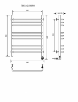 Л90 (г2)-80/60/67 без полочки электрический Полотенцесушители «Ника»