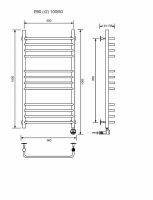 Л90 (г2)-100/50/57 без полочки электрический Полотенцесушители «Ника»