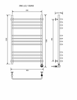 Л90 (г2)-100/60/67 без полочки электрический Полотенцесушители «Ника»