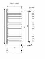 Л90 (г2)-120/50/57 без полочки электрический Полотенцесушители «Ника»