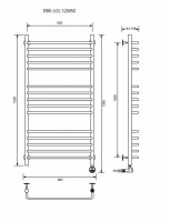 Л90 (г2)-120/60/67 без полочки электрический Полотенцесушители «Ника»