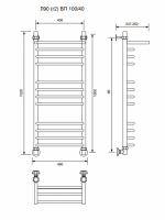 Л90 (г2) ВП-100/40/46 с полочкой водяной Полотенцесушители «Ника»