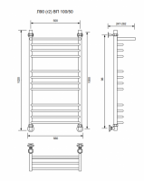 Л90 (г2) ВП-100/50/56 с полочкой водяной Полотенцесушители «Ника»