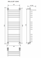 Л90 (г2) ВП-120/40/46 с полочкой водяной Полотенцесушители «Ника»