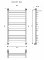 Л90 (г2) ВП-120/60/66 с полочкой водяной Полотенцесушители «Ника»