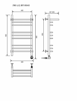 Л90 (г2) ВП-80/40/47 с полочкой электрический Полотенцесушители «Ника»