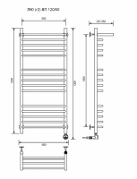 Л90 (г2) ВП-120/50/57 с полочкой электрический Полотенцесушители «Ника»