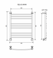 ЛД (г2)-80/60/66 без полочки водяной Полотенцесушители «Ника»
