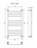 ЛД (г2)-100/50/56 без полочки водяной Полотенцесушители «Ника»