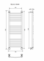 ЛД (г2)-120/40/46 без полочки водяной Полотенцесушители «Ника»