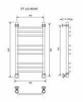 ЛТ (г2)-80/40/46 без полочки водяной Полотенцесушители «Ника»