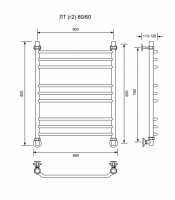 ЛТ (г2)-80/60/66 без полочки водяной Полотенцесушители «Ника»