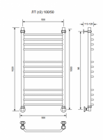 ЛТ (г2)-100/50/56 без полочки водяной Полотенцесушители «Ника»