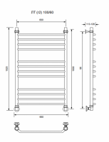 ЛТ (г2)-100/60/66 без полочки водяной Полотенцесушители «Ника»