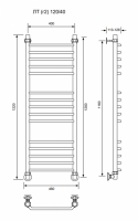 ЛТ (г2)-120/40/46 без полочки водяной Полотенцесушители «Ника»