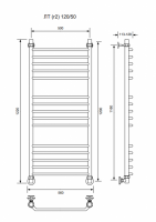 ЛТ (г2)-120/50/56 без полочки водяной Полотенцесушители «Ника»