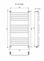 ЛТ (г2)-120/60/66 без полочки водяной Полотенцесушители «Ника»