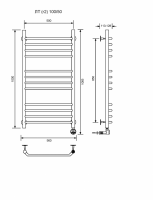 ЛТ (г2)-100/50/57 без полочки электрический Полотенцесушители «Ника»