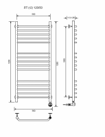 ЛТ (г2)-120/50/57 без полочки электрический Полотенцесушители «Ника»