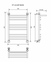 ЛТ (г2) ВП-80/50/56 с полочкой водяной Полотенцесушители «Ника»