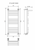 ЛТ (г2) ВП-100/40/46 с полочкой водяной Полотенцесушители «Ника»
